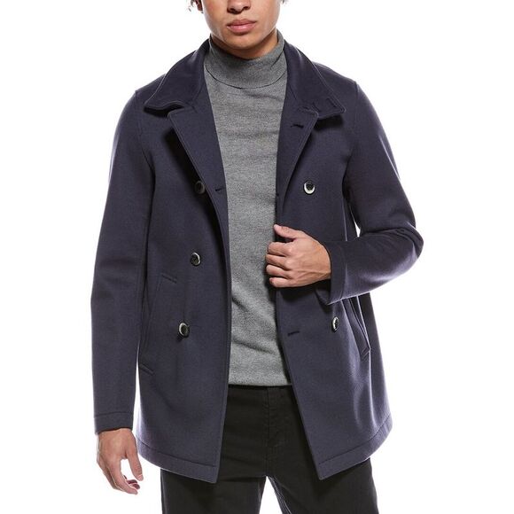 Herno MensWool & Cashmere-Blend Coat Grey